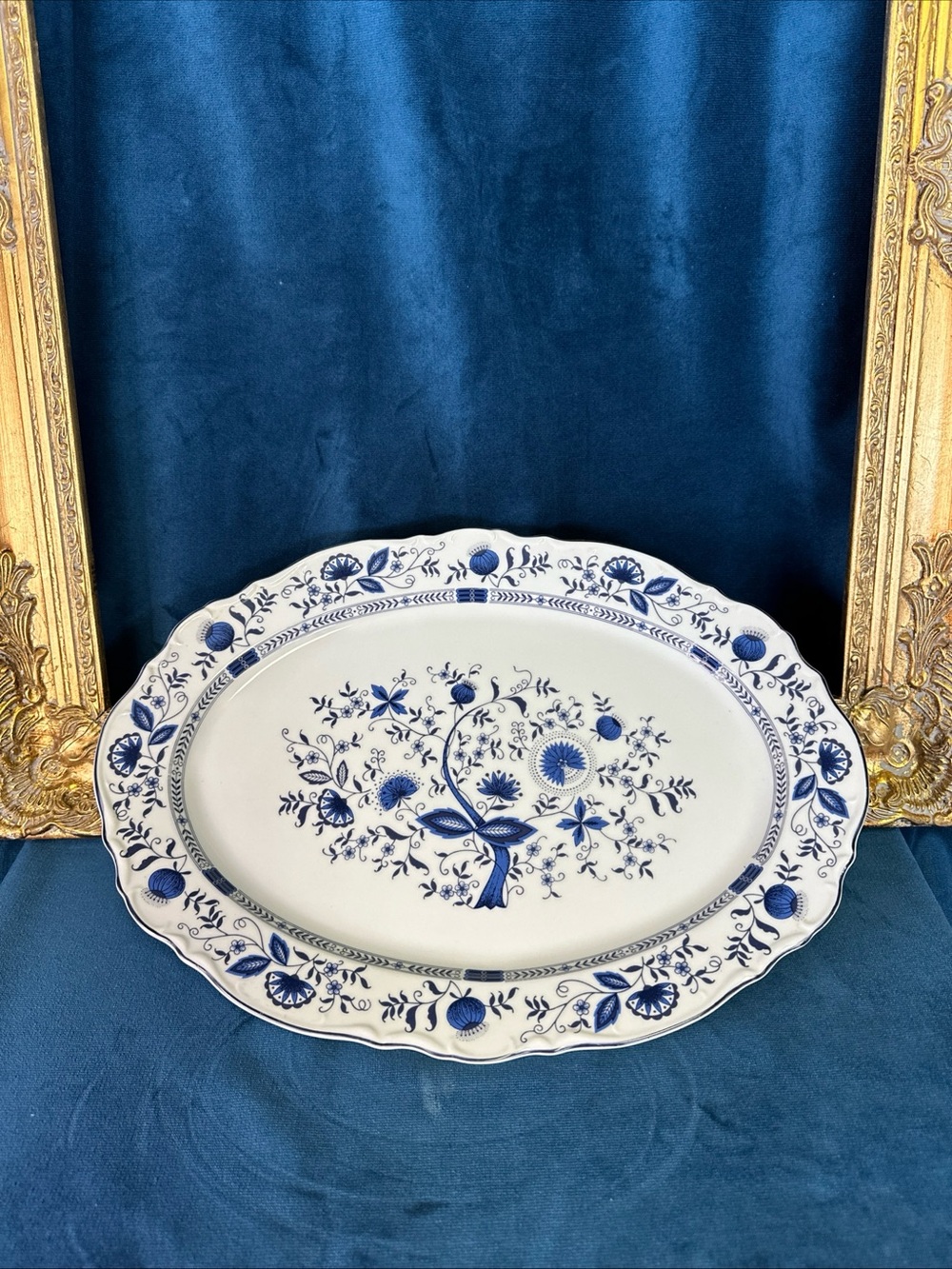 Sone China Blue Danube Blue Onion 16.5” Oval Serving Platter EUC